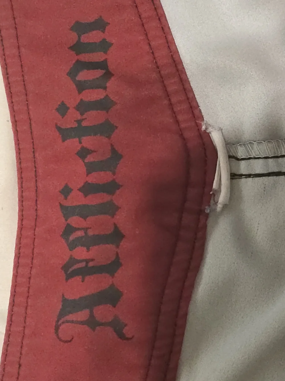 Affliction Men’s Black & Red Graphic Swim Shorts with Lace-Up Waist